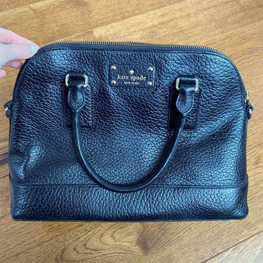 Kate Spade Black Leather Bowing Bag - Execellent used condition